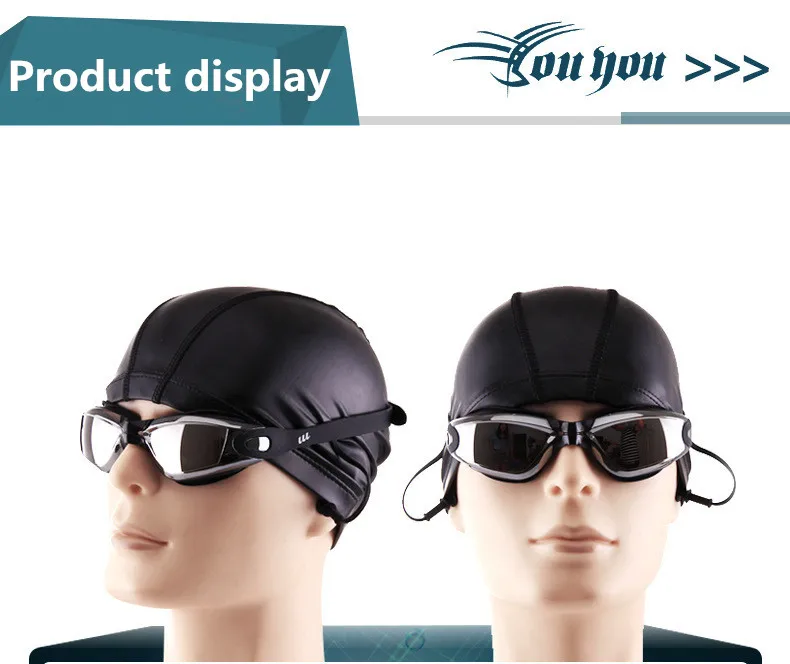 Anti-Beschlag-Profi-Schwimmbrille, Schwimmbrille, Myopie mit Ohrstöpseln, Nasenklammer, galvanisieren, wasserdichtes Silikon zum Schwimmen – Detail 6