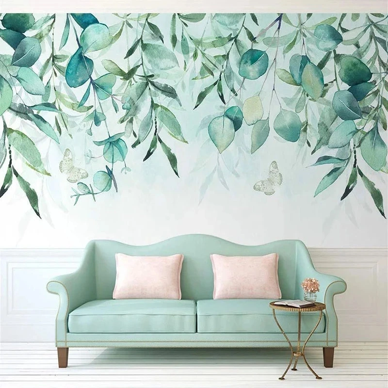 

Customized Wallpaper 3D Hand Painted Tree Vine Green Leaf Mural Home Decor Living room sofa background wall bedroom restaurant