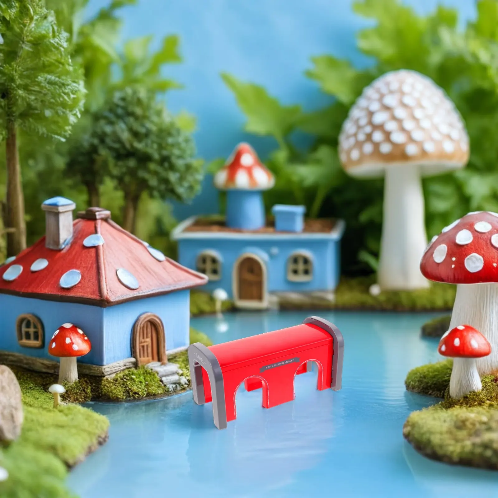 

2Pcs Micro Landscape Miniature Train Tunnel Realistic Brick Plastic Railway Track Accessories for Kids Play Mini Miniature Model