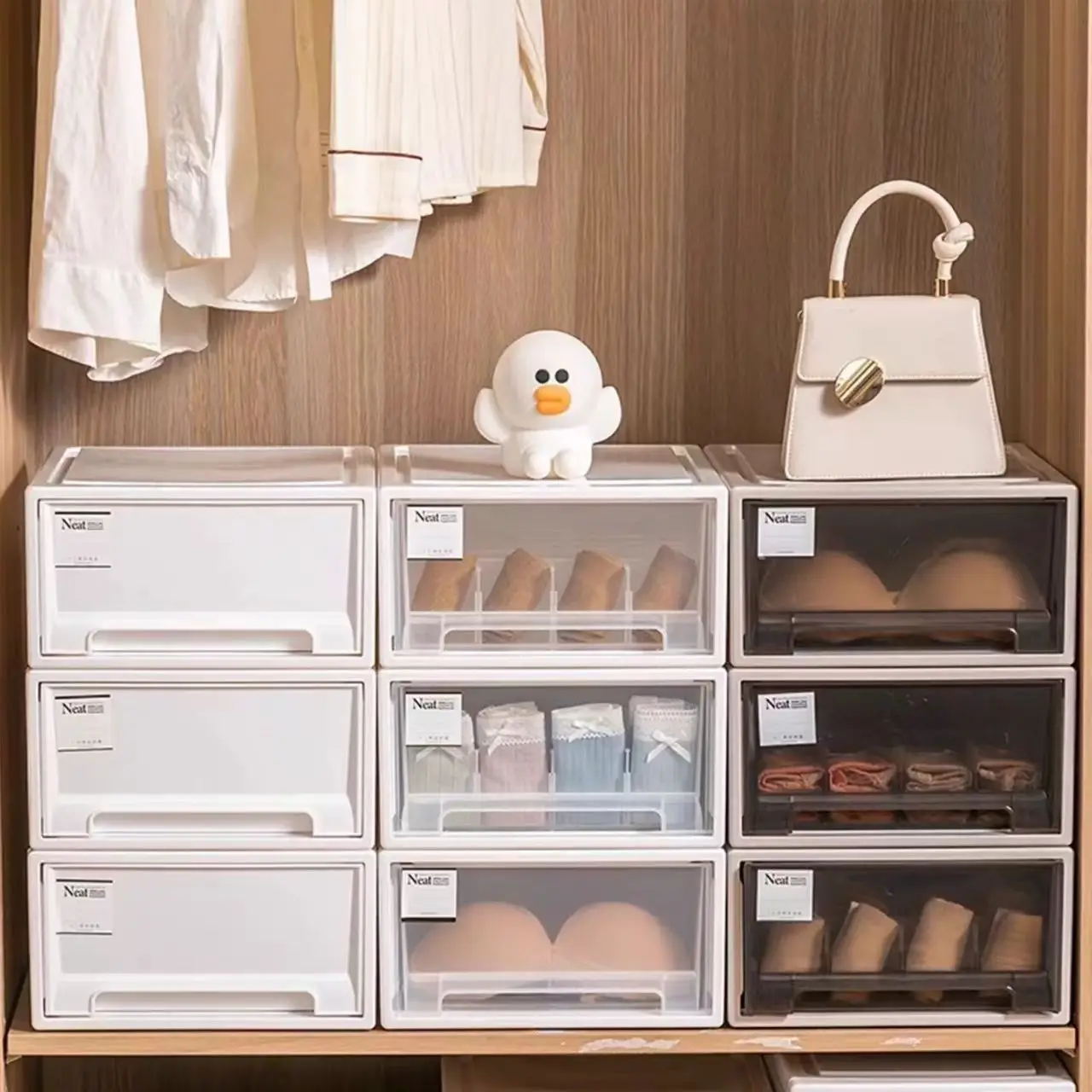 

Thickened plastic storage drawer storage box, bedroom organizer, underwear, socks, underwear storage box