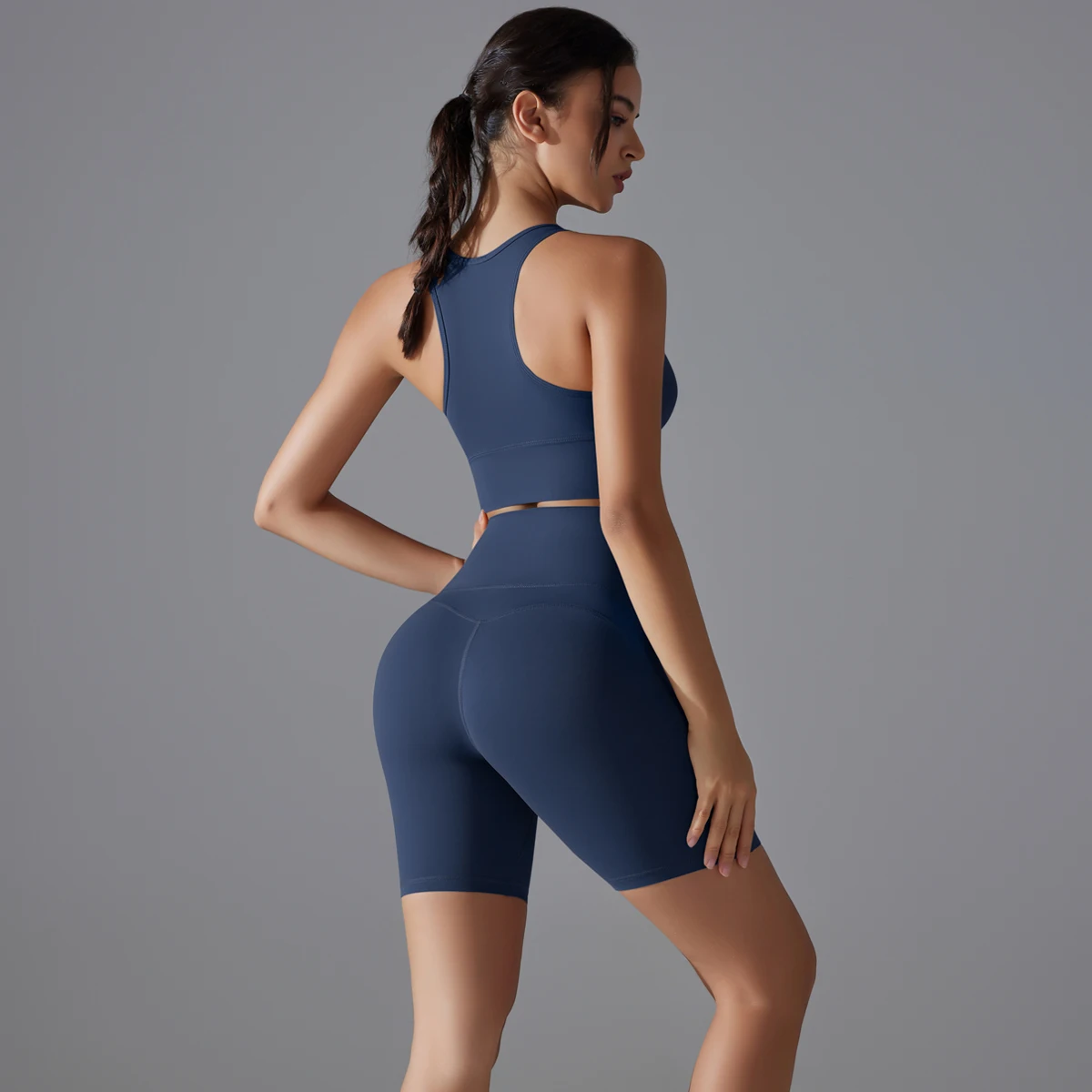 Yoga Sets Sports Bra Women Seamless Halter Neck Strap Bra Sexy Backless Yoga Tops Gym Running High Elastic Slim Yoga