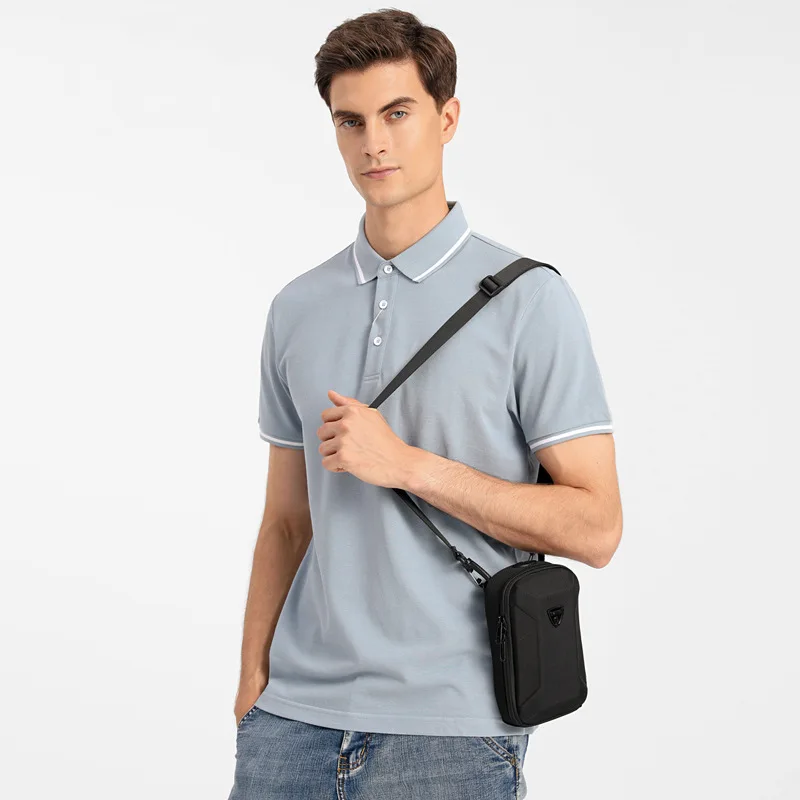 OZUKO New Mini Crossbody Bag Casual Men's Clutch Bag Hard Shell Small Single Shoulder Bag Outdoor Ttravel Men's Chest Bag