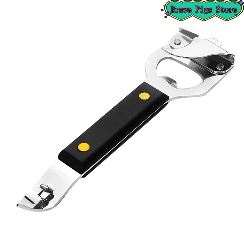 Can Opener Adjustable Stainless Steel Non-Slip Multifunction Manual Jar Bottle Opener Gadget Home Gadgets Accessories
