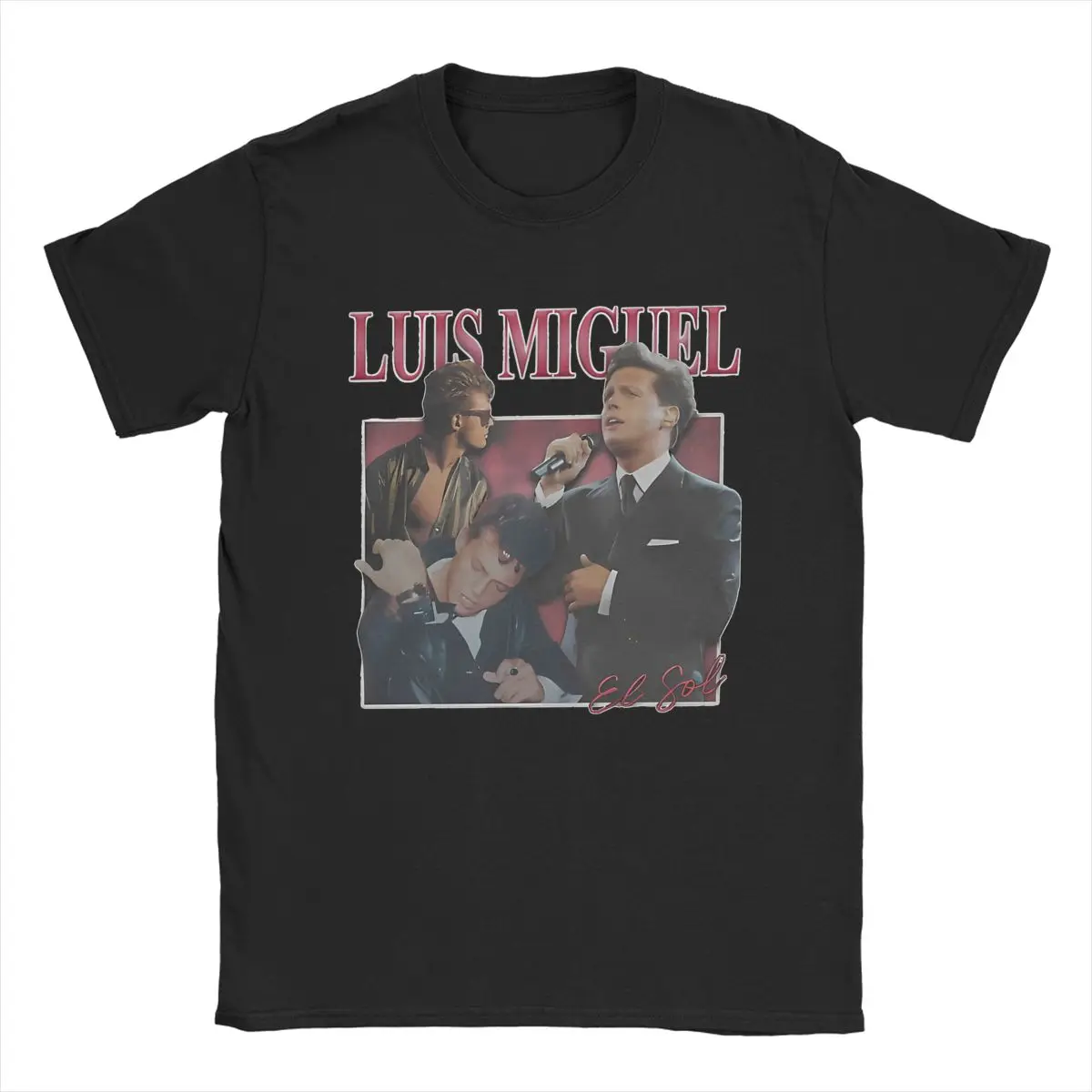 Men's Luis Miguel El Sol De Mexico Retro T Shirts Cotton Tops Funny Short Sleeve O Neck Tee Shirt Printing T-Shirt