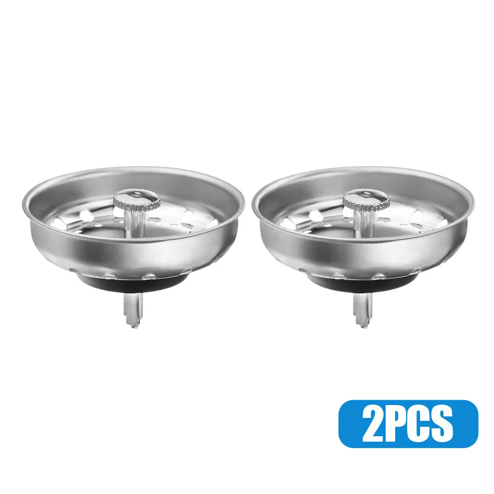 Tapón para colador de fregadero de cocina, cesta de drenaje de acero inoxidable, accesorios de cocina, 2 piezas