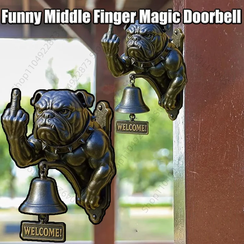 Funny Bulldog Doorbell Bulldog Design Rustic Cast Iron Doorbell Dog Funny Dog Door Ring Hanging New Ornament Easy to Install