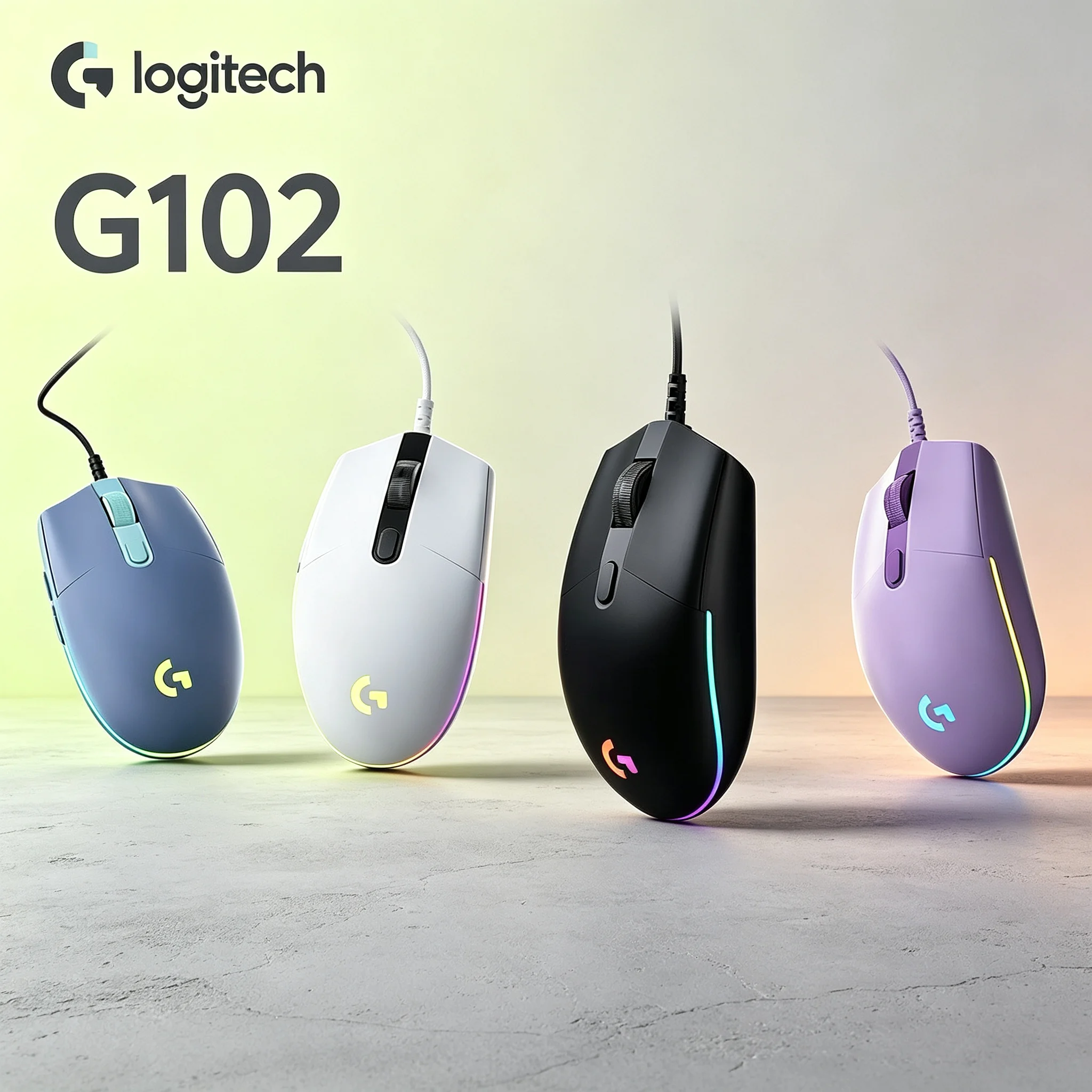 Logitech G102 Wired Gaming Mouse RGB Backlit For CS GO PUBG LOL Valorant Fast Response Gaming Office PC Mice