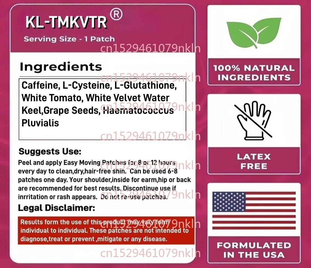 30 Plastrów L-Glutathione Transdermal z Białym Pomidorowym Ekstraktem - Wybielanie Skóry, Antyglikacyjne, Odchudzanie