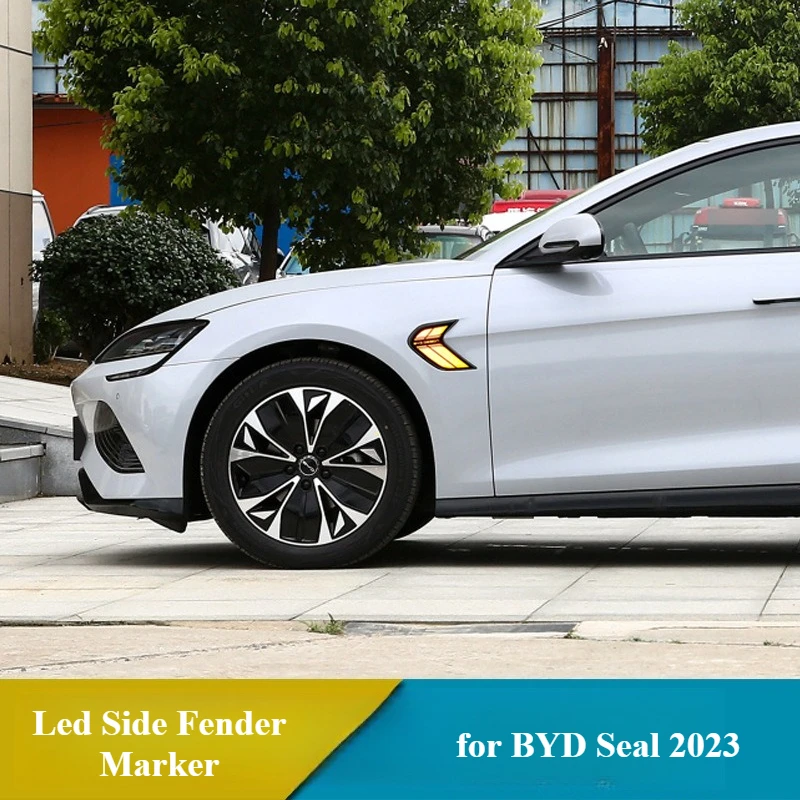 سيارة LED DRL 12 فولت أضواء النهار ل BYD ختم 2023 2 قطعة Led الجانب الحاجز ماركر النهار تشغيل ضوء مؤشر إشارة الانعطاف الديناميكي