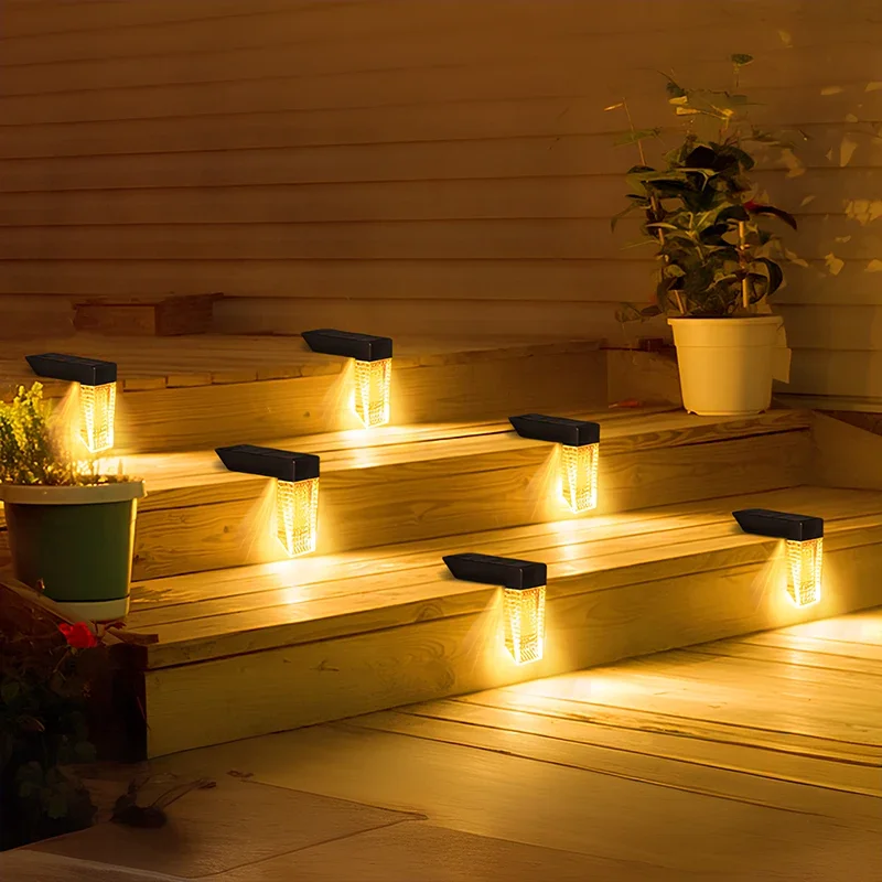 Wall Light Waterproof Induction Staircase Step Lights New Solar Powered Motion Outdoor Garden Decoration Courtyard Sensor Lamp
