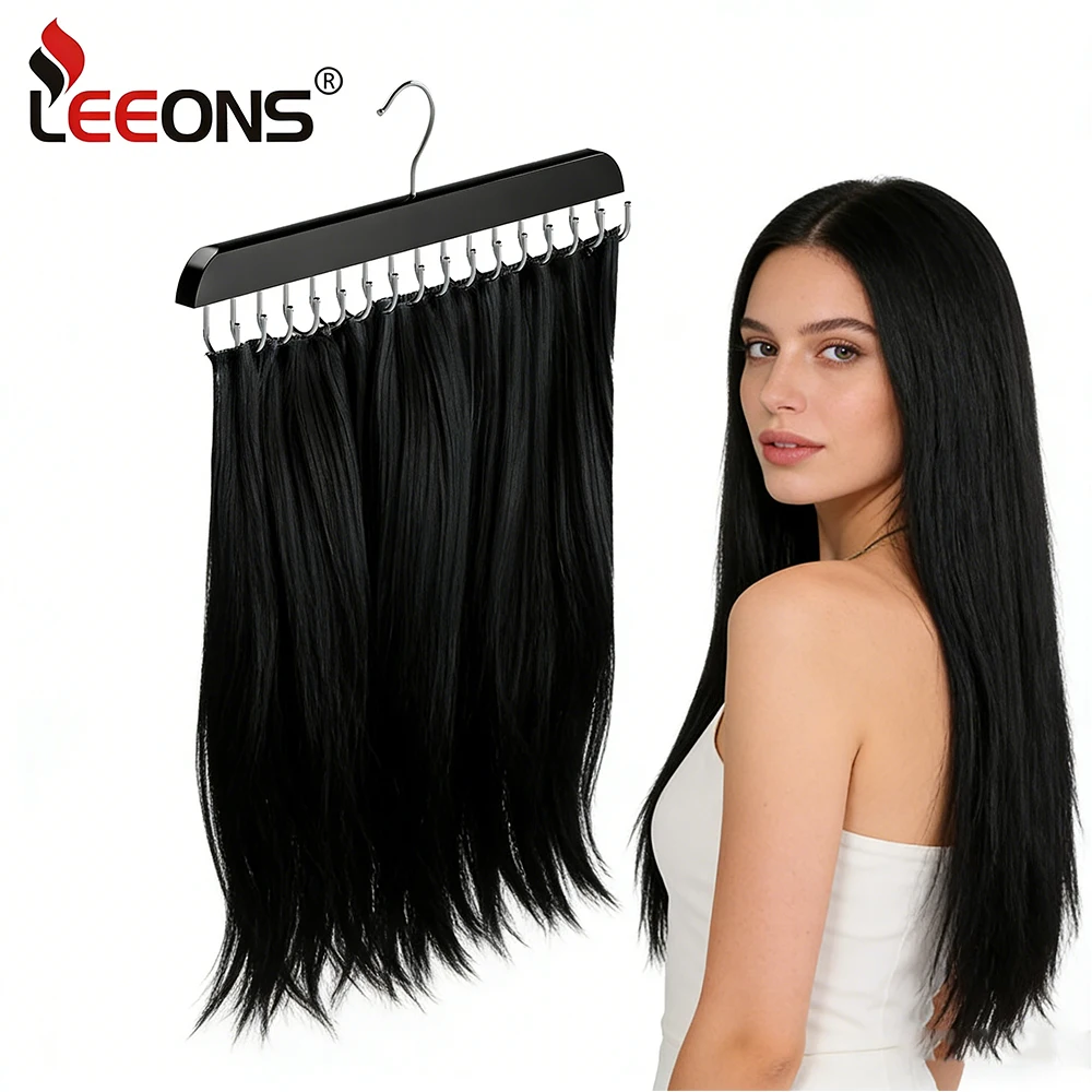 

Black Hair Extension Holder Braiding Rack for Weft Clip-in Tape-in Halo Extensions Styling Washing Drying Stand