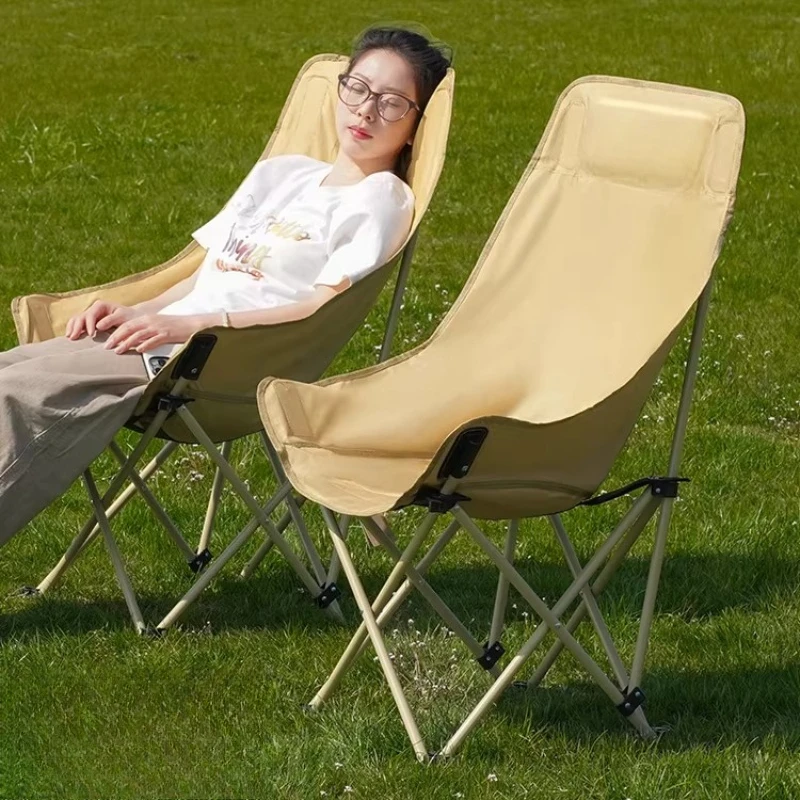 

Nordic High Backrest Camping Chair Lightweight Folding Camping Chair Recliner Armchair Silla De Campamento Camping Furniture