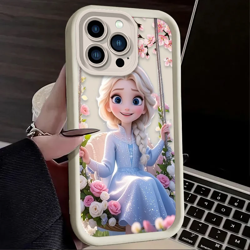 ديزني الشجعان إلسا الأميرة الحال بالنسبة آيفون 16 16E 15 14 13 12 11 برو ماكس X XS X S ماكس XR SE 2020 SE4 7 8 للصدمات الغطاء الخلفي
