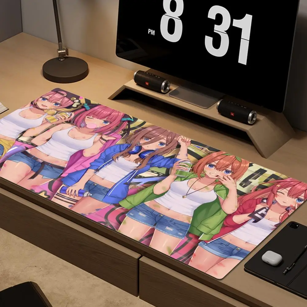 Nakano Nino Gotoubun no Hanayome Large Keyboard Cover Non-Slip Rubber Base Computer Carpet Desk Mat PC Gamer Accessory Mouse Pad