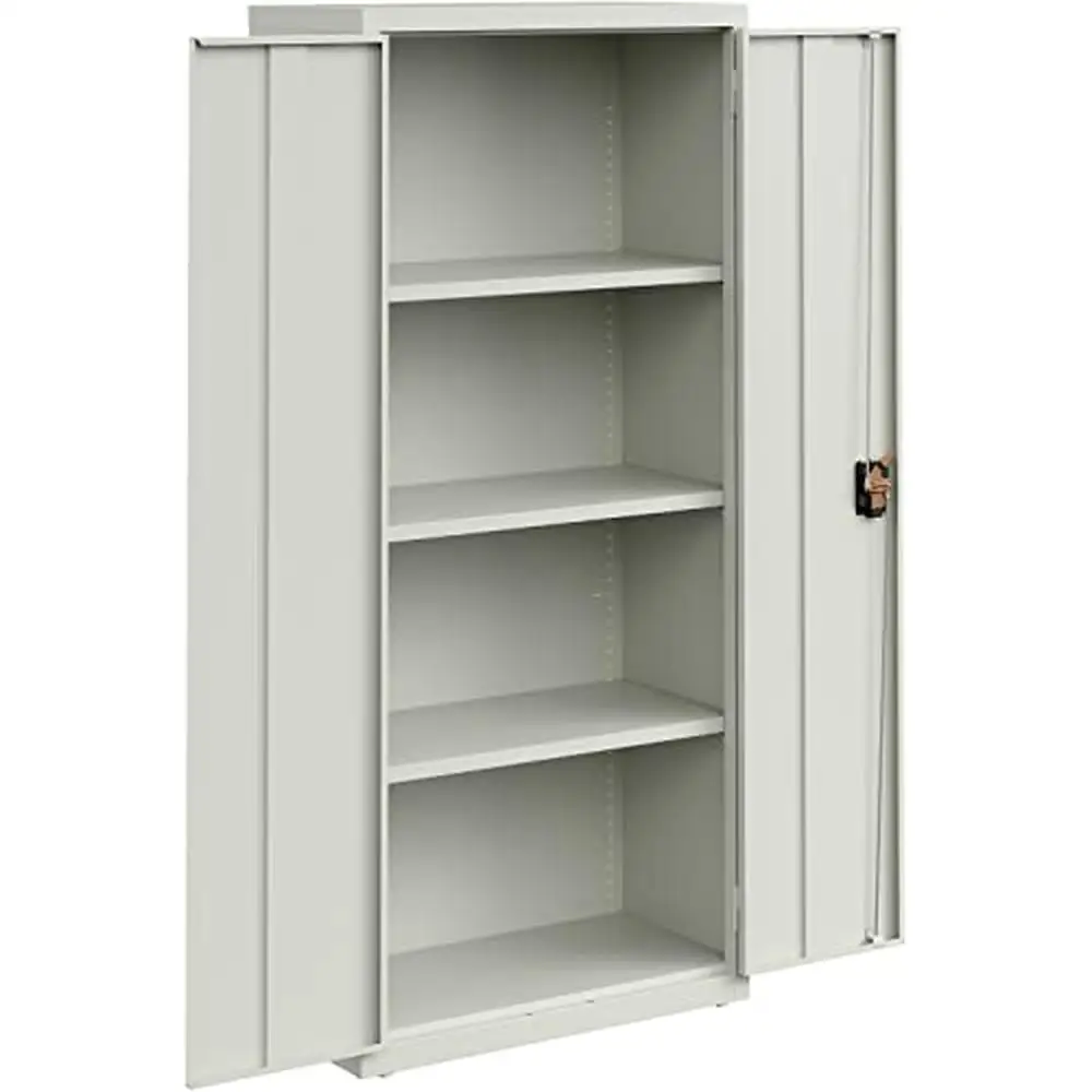 Steel Storage Cabinet Lockable Adjustable Shelves Greenguard Gold 42x30x66 Slimline 180lb Capacity