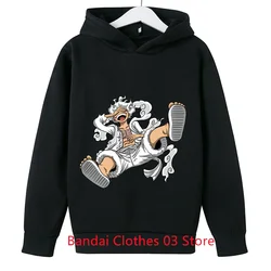 Gear Fifth, Luffy printed anime boy hoodie pullover, casual street wear, unisex children's spring clothing