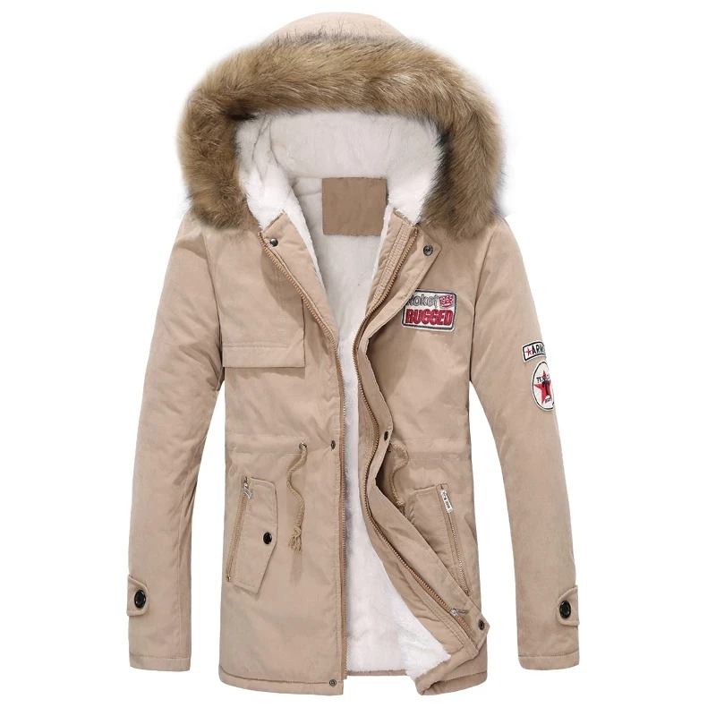 Homens inverno parka 2022 moda coreano casal casaco longo quente militar mais veludo gola de pele com capuz parka masculino grosso para baixo jaqueta