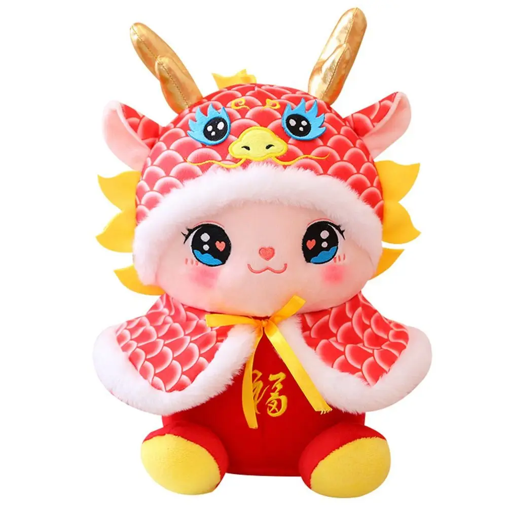 Soft Chinese Dragon Year Decoration Kawaii Cartoon Stuffed Plush Toys Zodiac Dragon Multi-purpose New Years Decor Company Annual