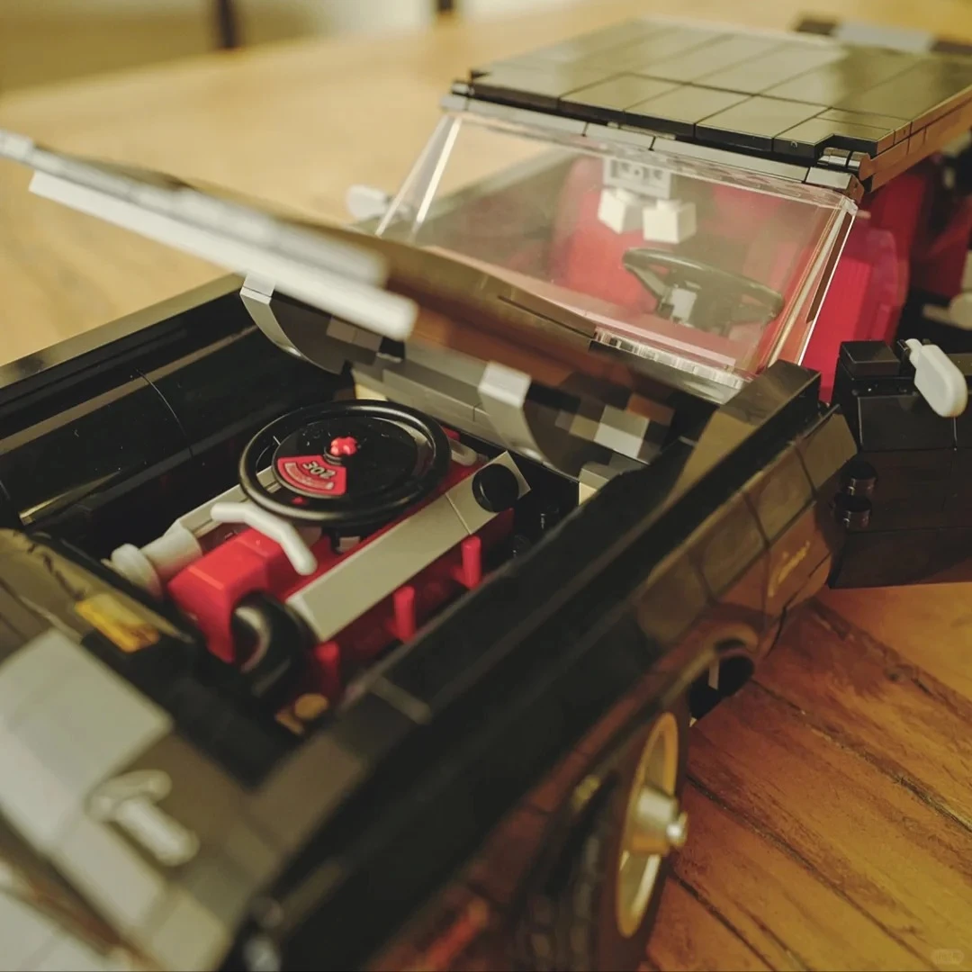 التكنولوجيا السوداء الرجعية العضلات سيارة خمر مجموعة المنافسة التجمع اللبنات الصبي لعبة عيد الميلاد وعيد ميلاد هدية مجموعة