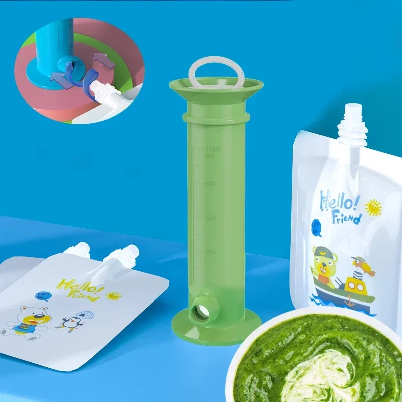 Baby Food Storage Fruit Puree Filling Dispenser Newborn Food Pouch Feeding Bag Storage Baby Complementary Food Filling Container