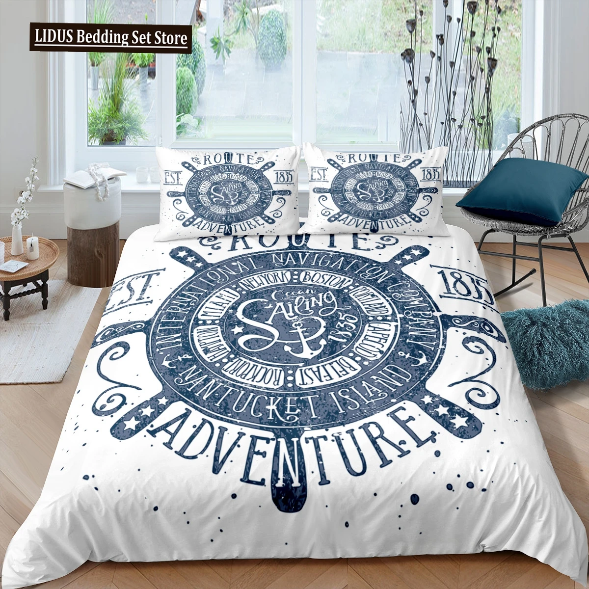 

Anchor Duvet Cover Set 3D Print Ocean Style Quilt Cover For Kids Boys Girl Bedding Set King Full Size Polyester Comforter Cover