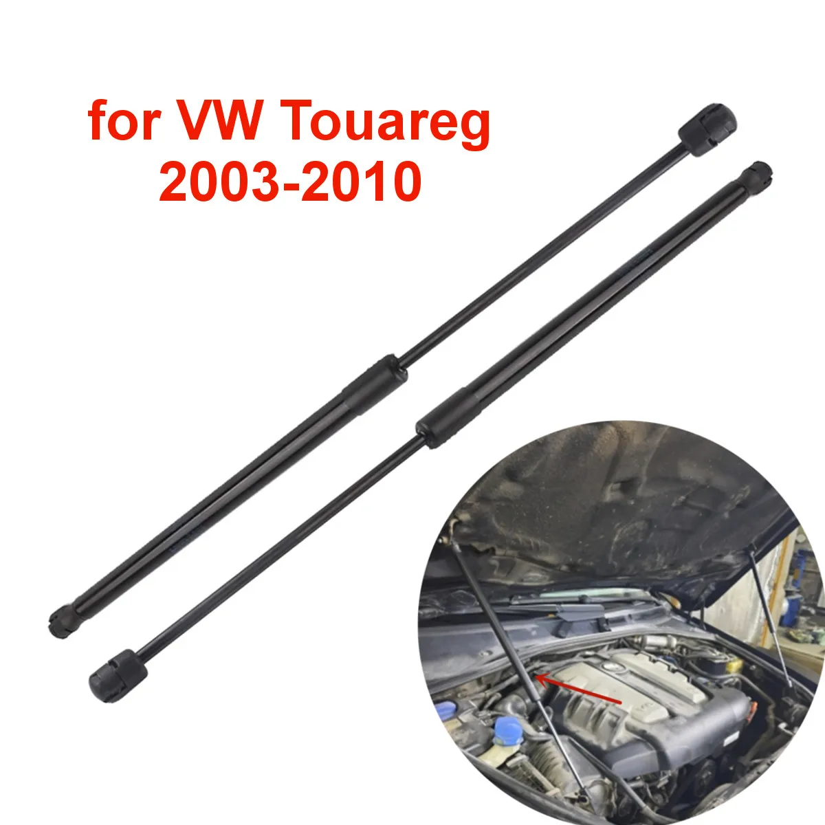 

Car Front Engine Hood Cover Gas Strut Support Rods Damper Shock Lifter Prop Bar for VW Touareg 2003-2010 7L6823359B