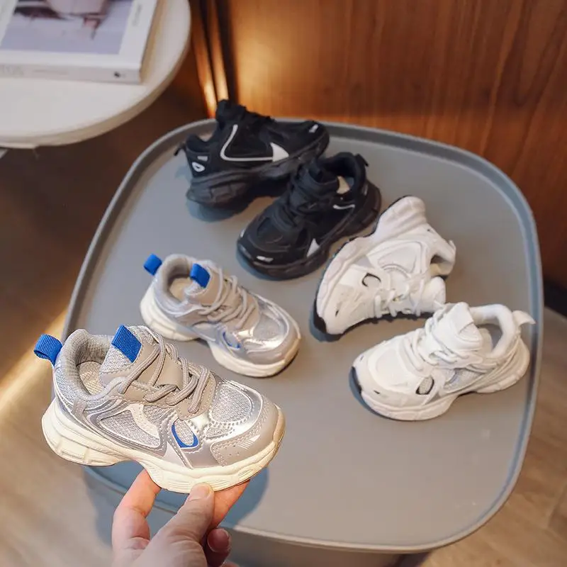 Kids Spring Autumn Mesh Dad Shoes Boys Girls Breathable Running Shoes Soft-Sole Non-Slip Sports Shoes Toddlers Children Campus
