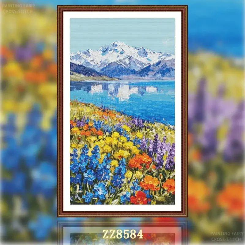 [zz8584-sailimu-lake]-kit-de-broderie-au-point-de-croix-imprime-11ct-14ct-16ct-18ct-toile-imprimee-fil-de-coton-broderie-decoration-murale
