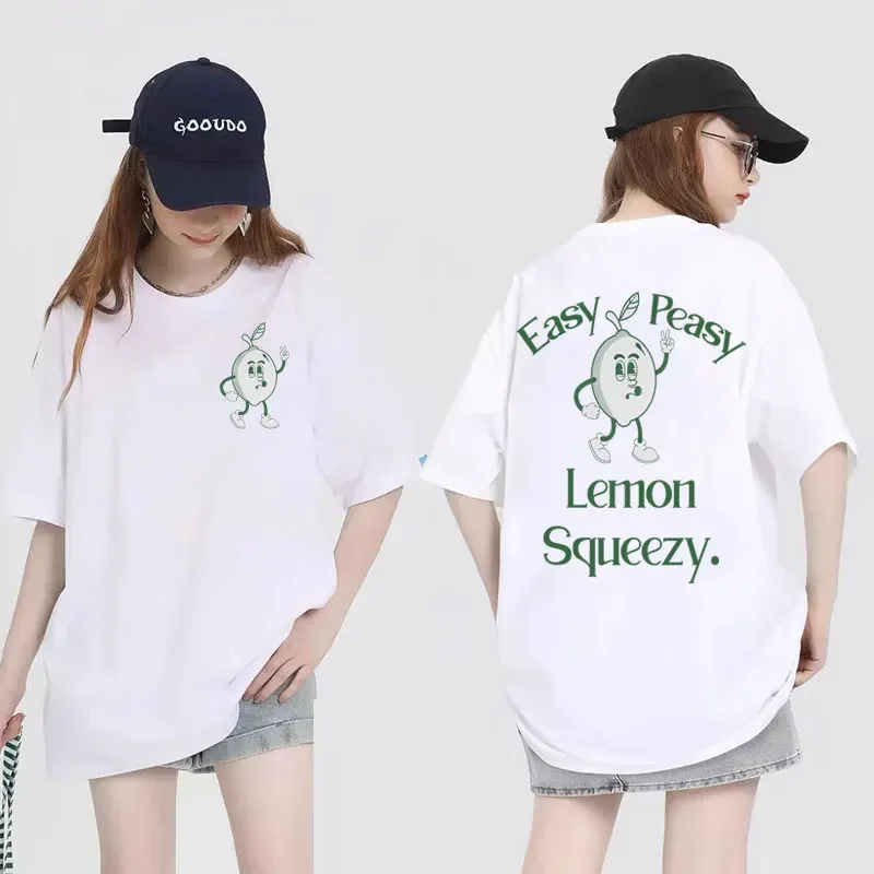 

Easy Peasy Lemon Squeezy Meme T Shirt Unisex Funny Summer Pop Art Tshirts for Men Aesthetic Vintage Cartoon Short Sleeve T-shirt