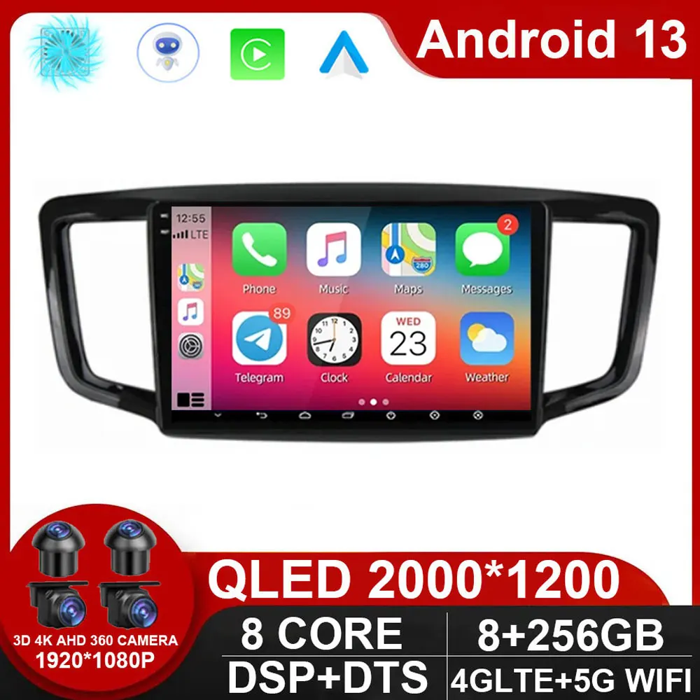 For Honda Odyssey 5 RC 2013 - 2019 Android 13 Car Radio QLED AutoRadio GPS Navigation Wireless Carplay Multimedia NO DVD