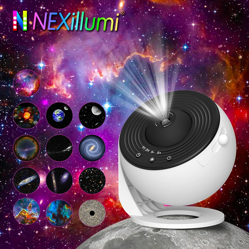 13 In 1 Planetarium Star Projector HD Image Area LED Night Light,4K 13 Film Discs,360° Rotate 1/2h Timer for Kids&Adults Bedroom