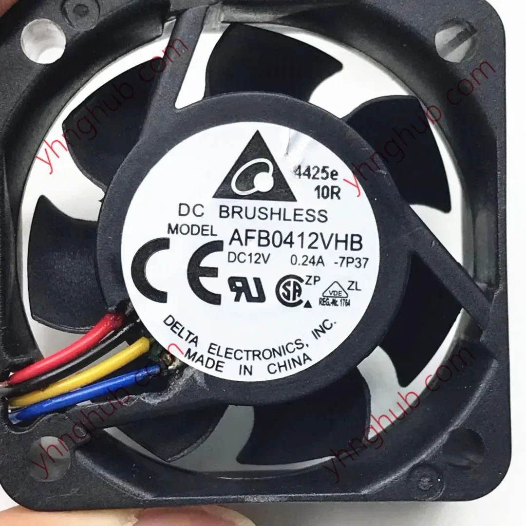 

Delta Electronics AFB0412VHB 7P37 DC 12V 0.24A 4-Wire 40x40x15mm Server Cooling Fan