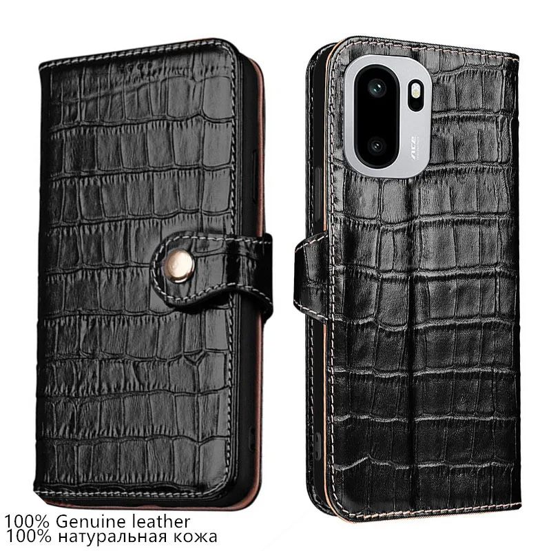 

Чехол-кошелек из 100% натуральной кожи с текстурой крокодила и слотом для карт для OnePlus Turbo 6V PLY110 6 PLU110, противоударный чехол-флип для телефона