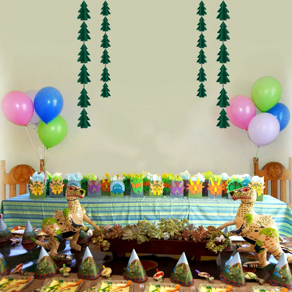 

3D Mini Christmas Trees Garland Hanging Decor For Home Party Backdrop String Lights Festive Christmas Bunting