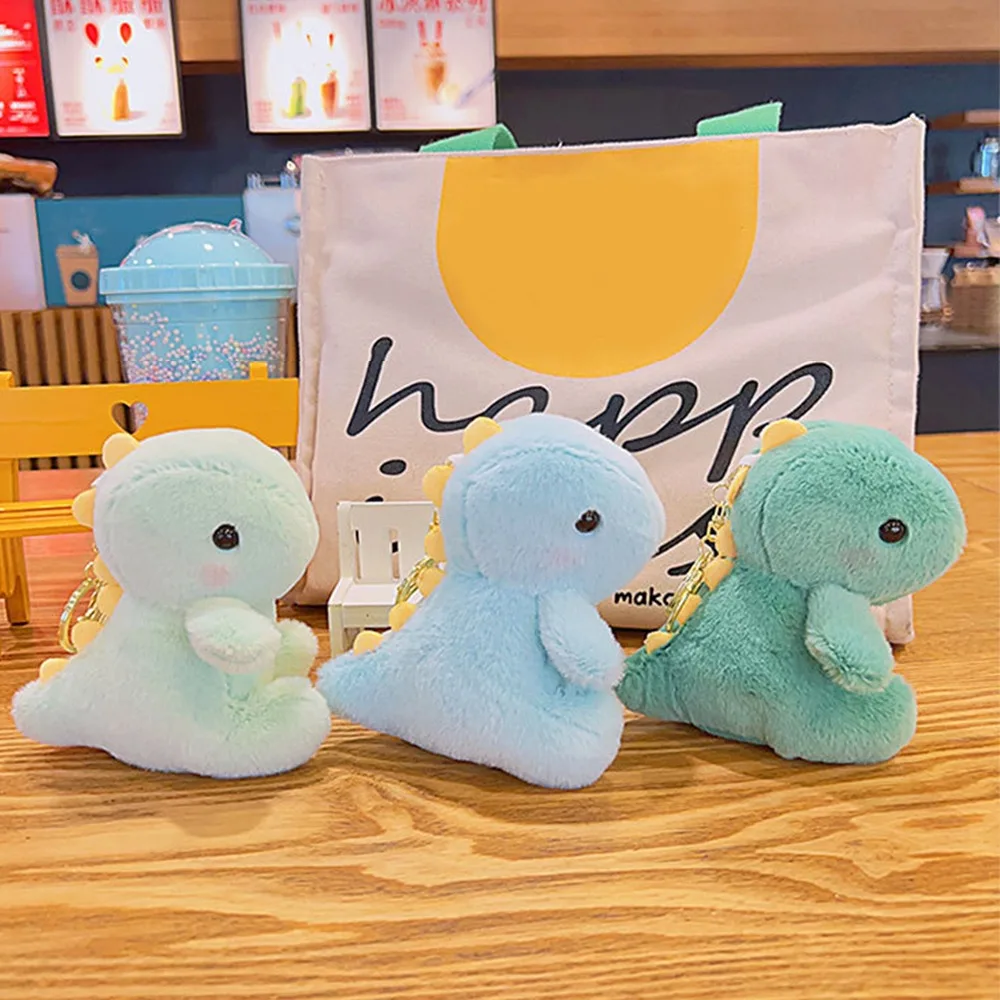 Weiche 12 cm Dinosaurier Plüsch Puppe Spielzeug Anhänger Nette Tragbare Plüsch Spielzeug Schlüsselbund Mehrzweck Gefüllte Puppe Schlüsselring Rucksack