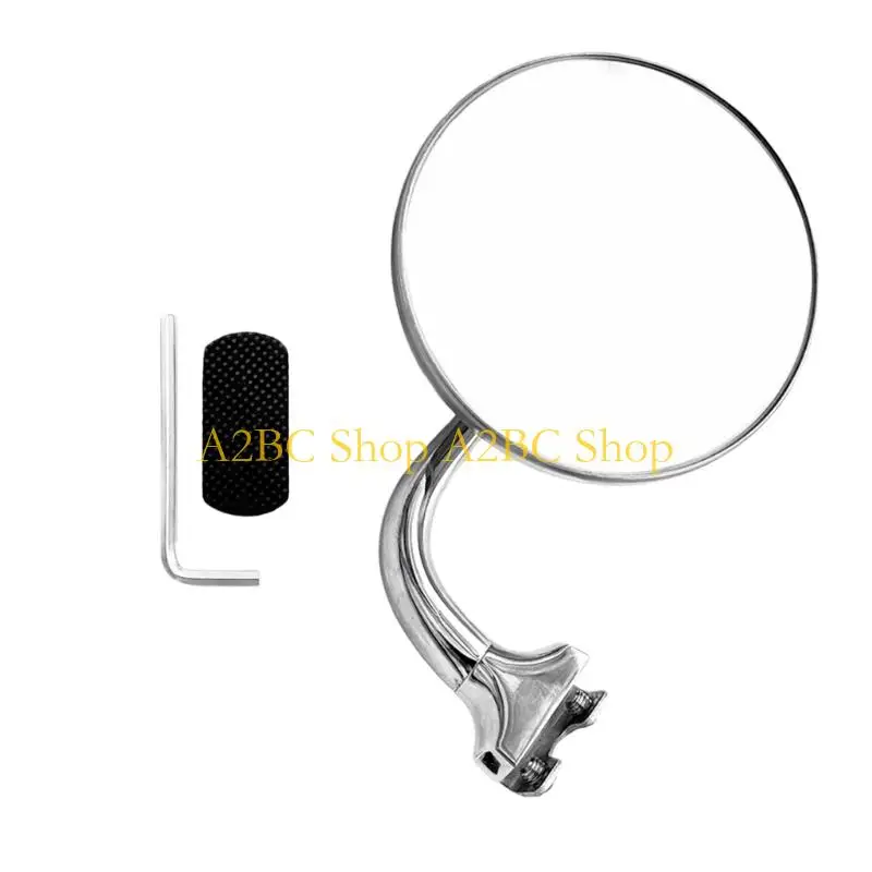 

A2BC Universal Automotive Rearview Mirror Stainless Steel Retro Look Enhancing Visibility