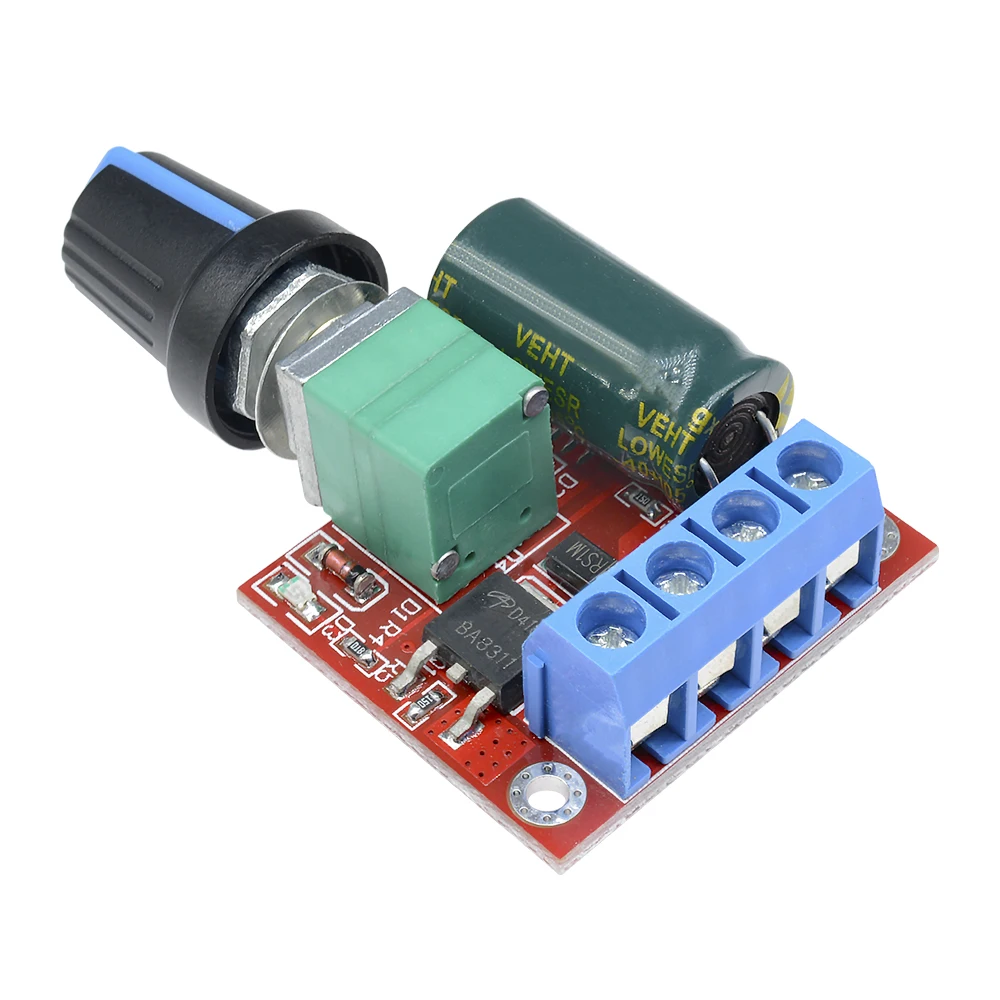 Mini 5A 90W PWM 12V DC Motor Speed Controller Module DC-DC 4.5V-35V Adjustable Speed Regulator Control Governor Switch 24V