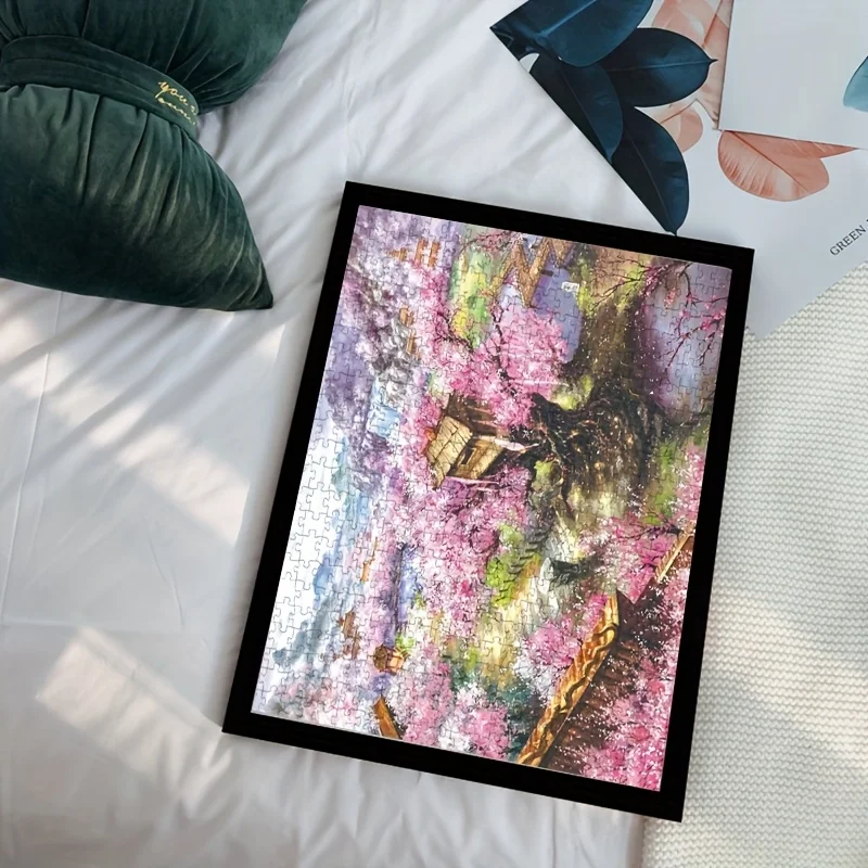 

micro piece 1000pcs Sakura Villa Jigsaw Puzzle, 14.96x10.24inch Mini Size, 1:1 Drawing, Home Decoration Serene Villa Theme