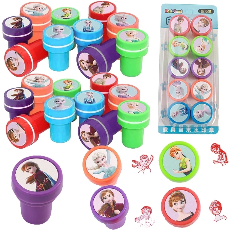 10Pcs Frozen Stamp Party Favor Frozen Elsa Anna Princess Seal Spiderman Zoo for Kids Boy Birthday Party Giveaway Souvenir Gifts