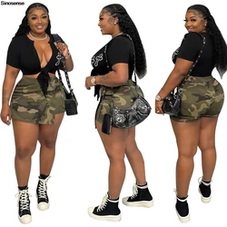 Women High Waisted Camo Shorts Slim Fit Camouflage Cargo Shorts Skirts Casual Y2K Streetwear Summer Short Pants With Pockets