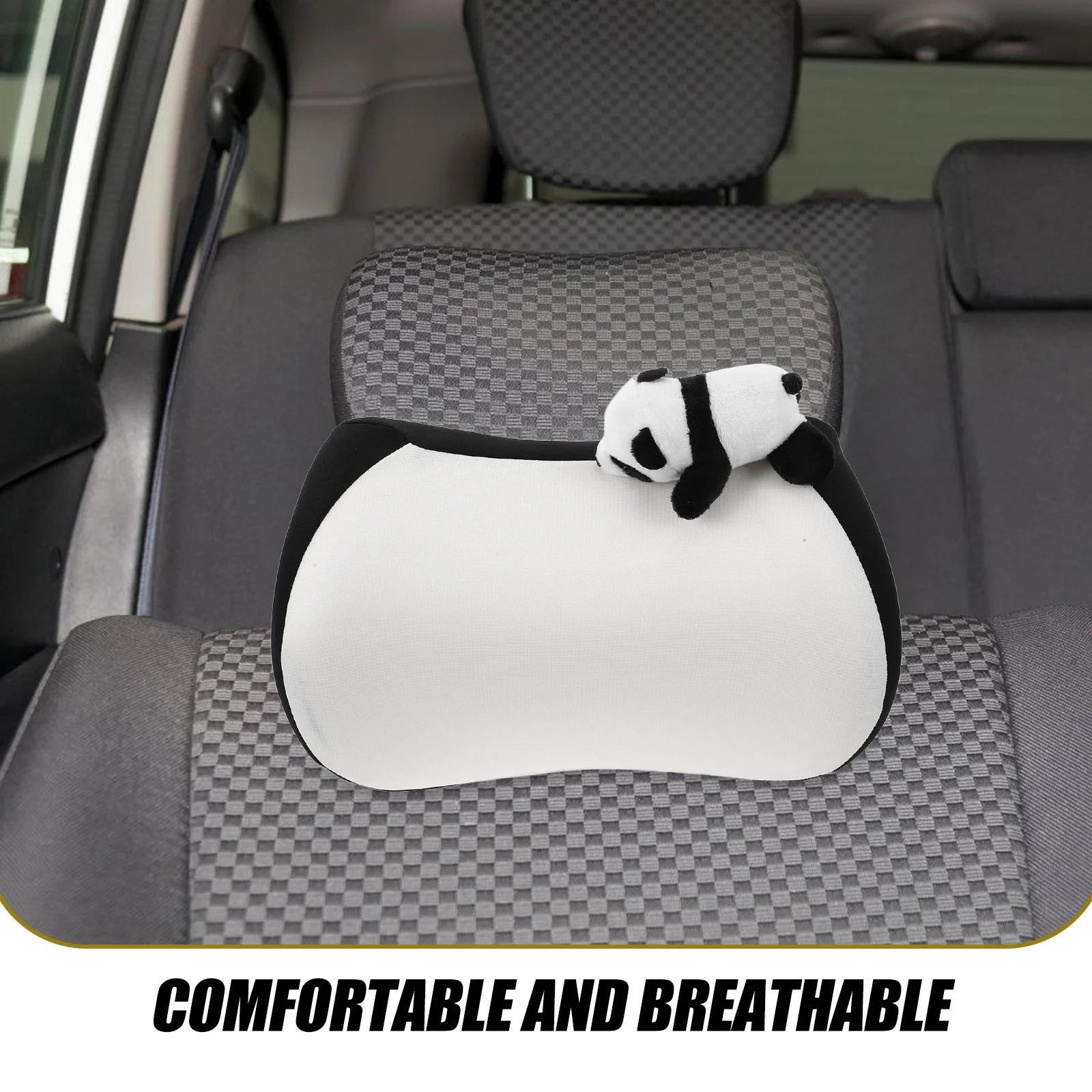

Car Seat Back Cushion Breathable Memory Foam Panda Neck Pillow Headrest Cover Car Accessories Neck Support for Driving