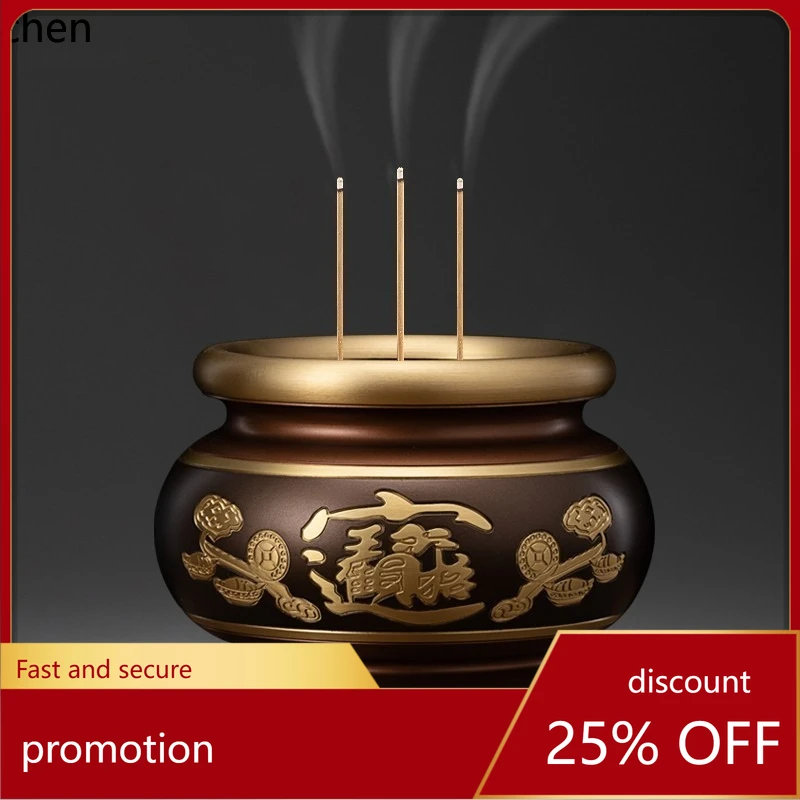 

CZ Incense Burner Household Brass Incense Bowl Worshiped in front of the Buddha Hall