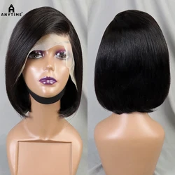 13x4 Lace Front Human Hair Wig 180% Density Straight Bob Human Hair Wig Frontal Wigs for Women