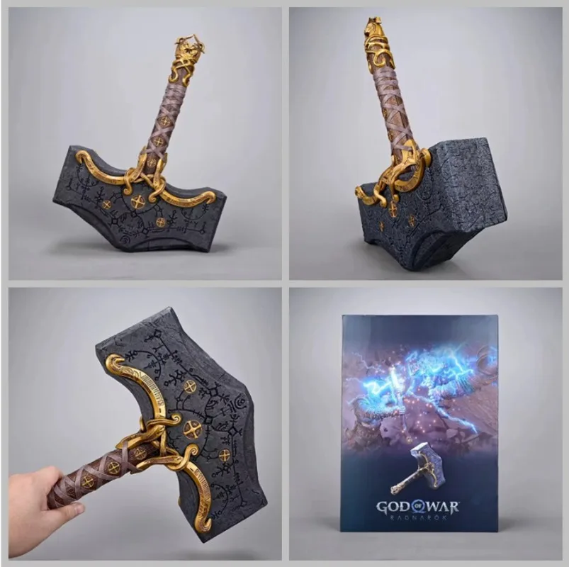 

Figure Model Toy God of War Ragnarok Cosplay Hammer for Collectible Figurine Garage Kit Desktop Ornament Boy Brithday Gifts