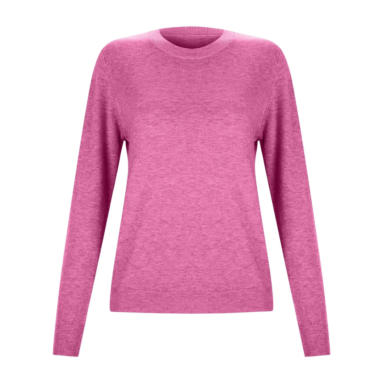 Autumn Winter Solid Color Basic Women Sweater Warm Long Sleeve O-Neck Thermal Underwear Tops Knitted Pullovers Plus Size Jumpers