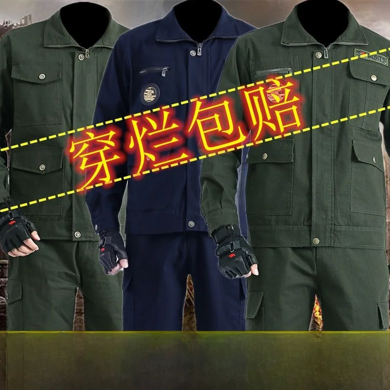 

Thiened Pure Cotton Workwear Set for Men Protective Clothing Anti-Heat Welding Suit Spring Autumn M Labor orm