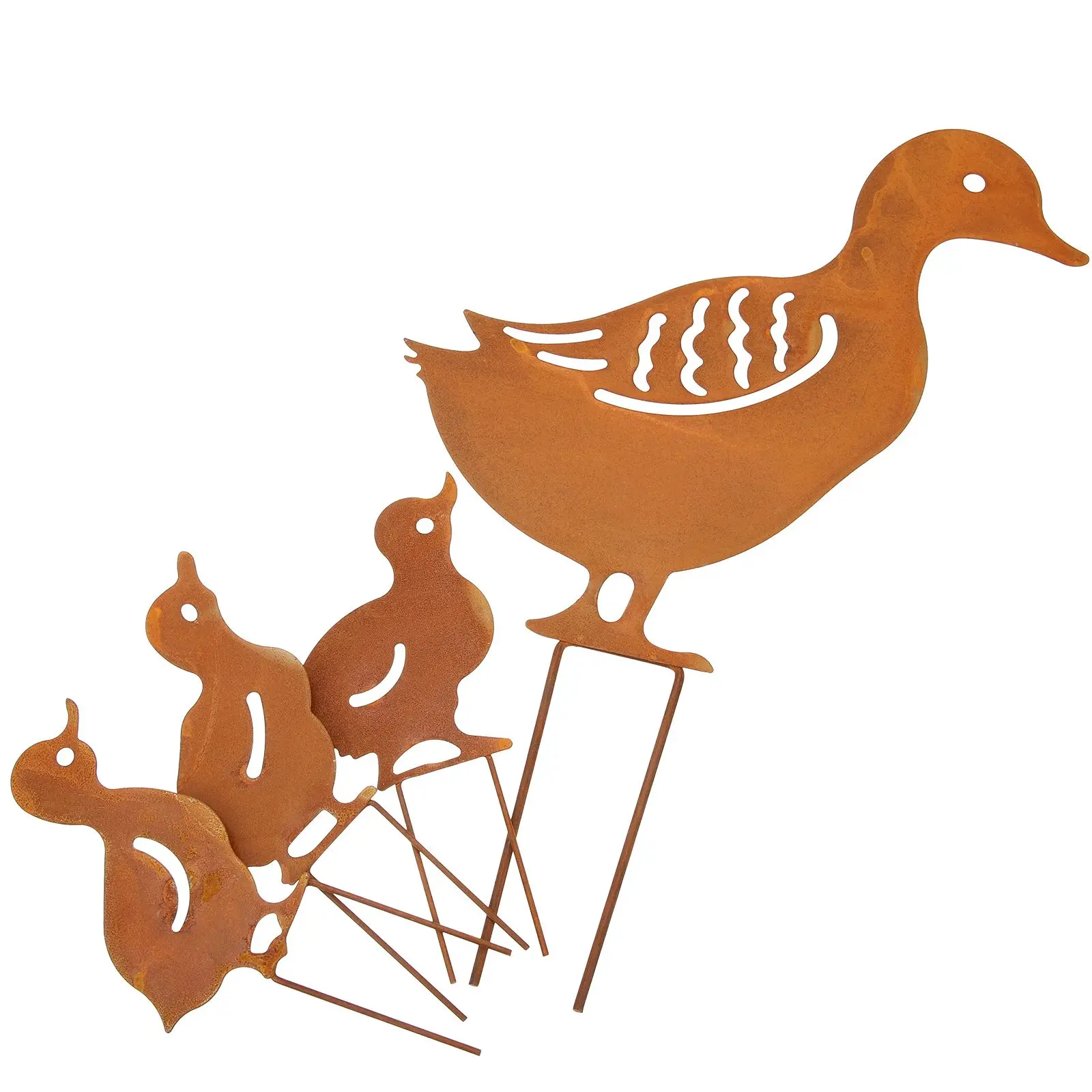 Duck Garden Stake Japanese Decor Lawn Sign Rooster Animal for outside Simulation Insert