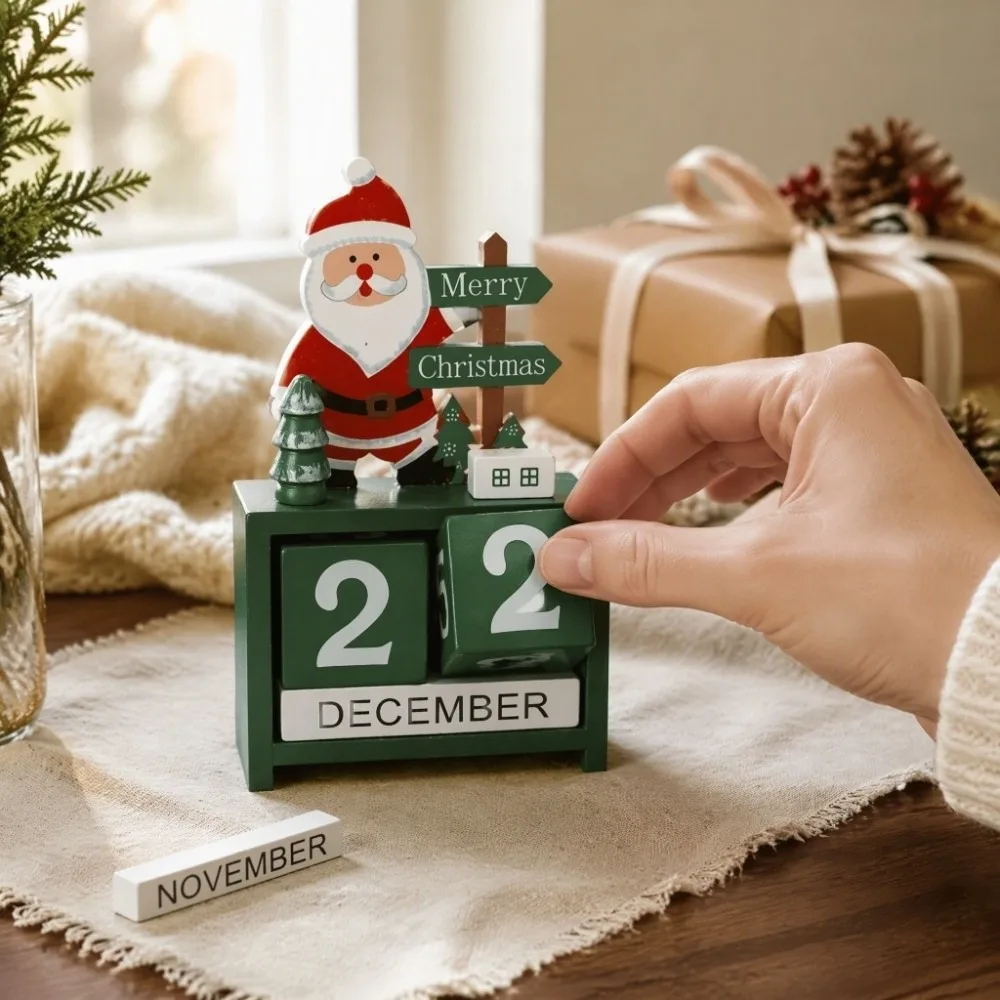 Countdown Christmas Winter Wooden Ornament Reindeer Merry Christmas Christmas Calendar Decoration Exquisite Creative