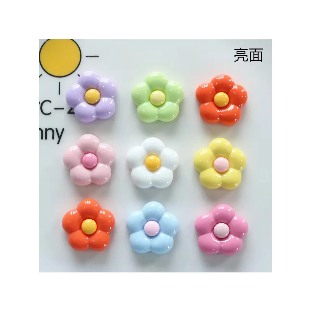 10pcs Mini Kawaii Cute Flower resin Flat Back Cabochons Scrapbook Diy  Party Hairpin shoes bag Accessories Home Decoration Craft