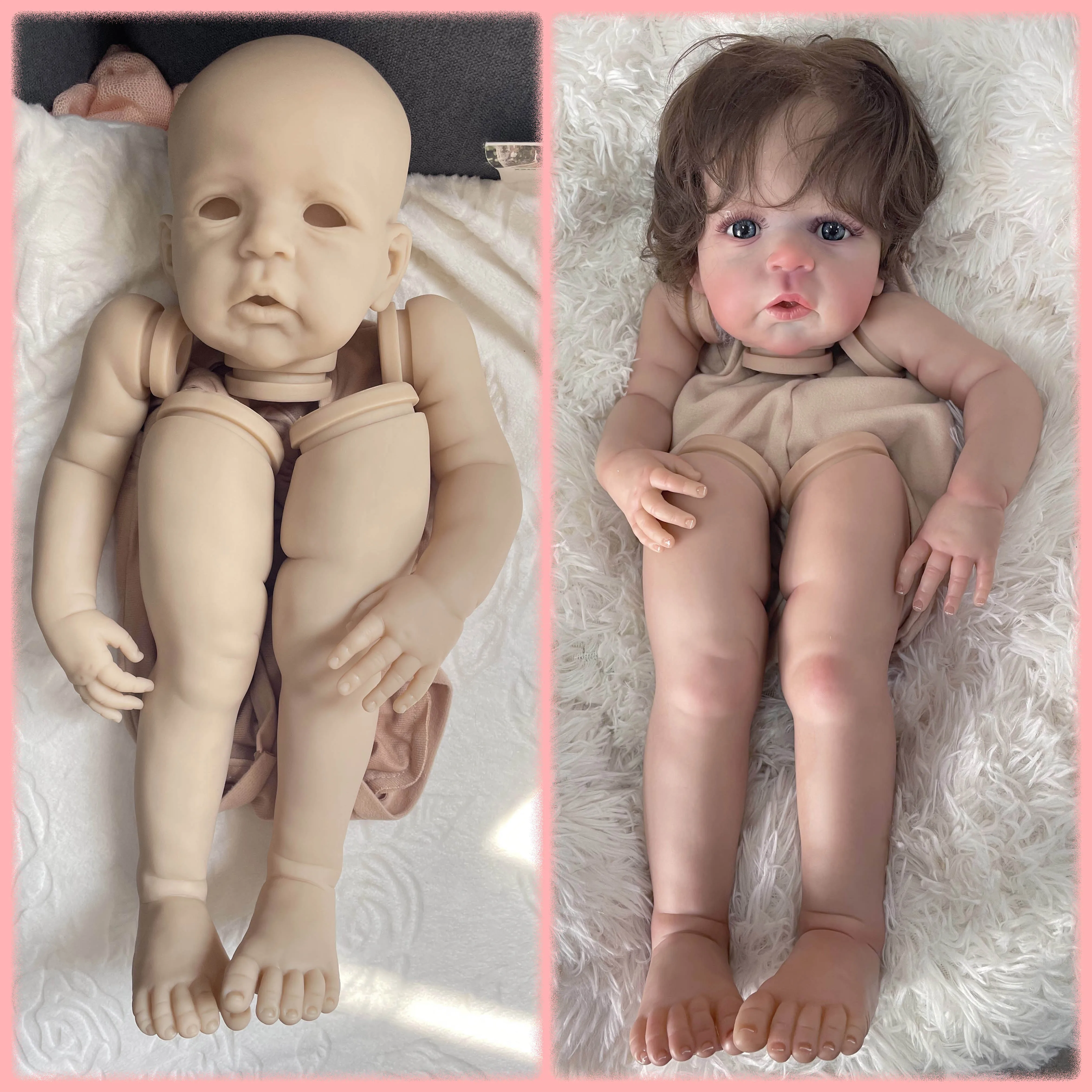 

Набор кукол Sandie Reborn, 24 дюйма, неокрашенный пустой комплект/иready Painted Kits, мягкие на ощупь, свежие цвета, детали куклы «сделай сам» с тканевым корпусом